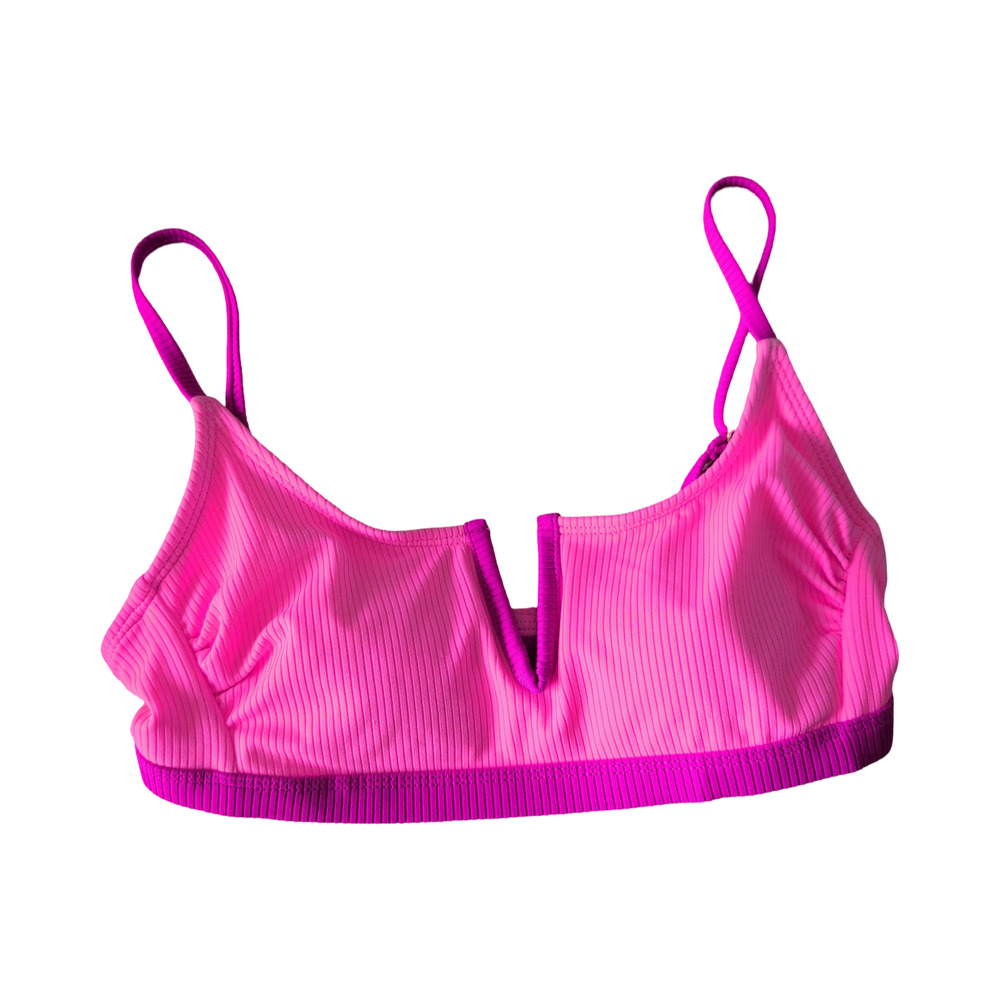 Two toned pink swim top